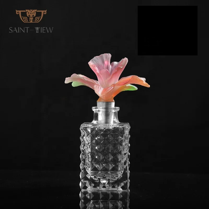 Crystal Art Glass Luxury Flower Shaped Perfume Bottle Wedding Giveaway Gift