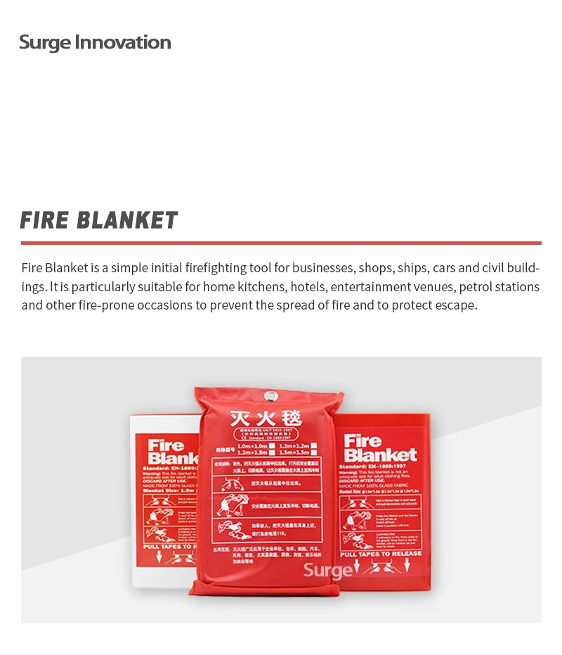 1m X 1m Fire Blanket Flame Retardant Blanket - Buy Fiberglass Fire ...