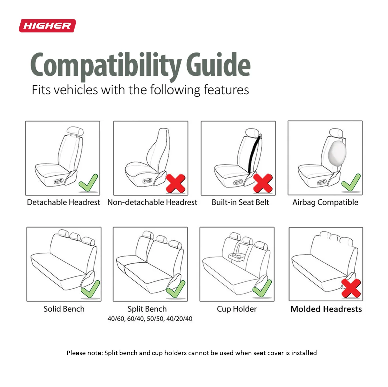 Universal  Fit Polyester Angel Wing Full Set Car Seat Cover Auto Seat Cover