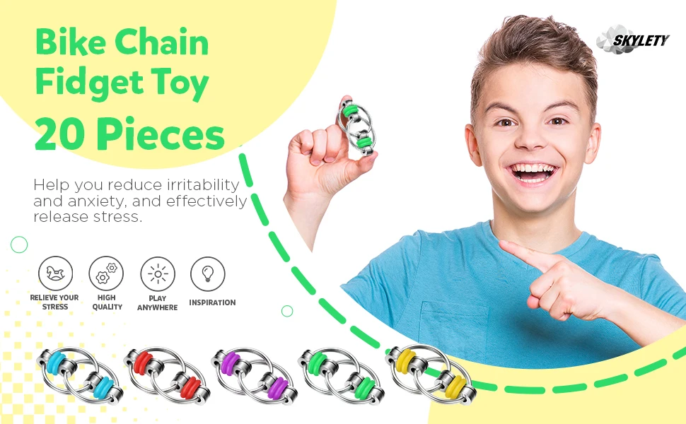 Fidget Bike Chain Flippy Chain Toys For Adhd Stress Relief Finger Toys
