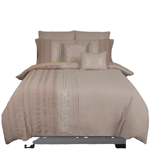 RANCHO Designer Microfiber Embroidery Comforter Sets 7 Piece king Size Comforter Set Luxury Bed Bedding