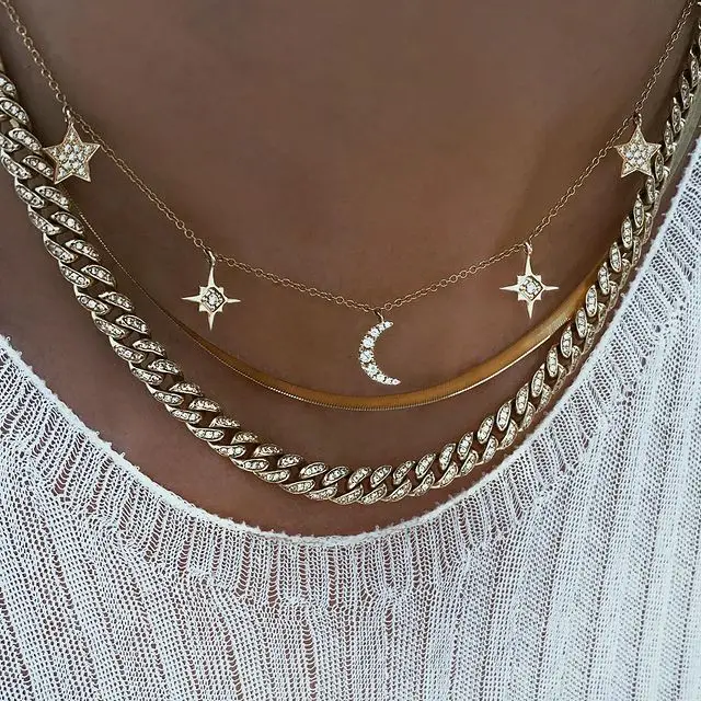 Super Thin Cz Cuban Link Chain Choker 6 