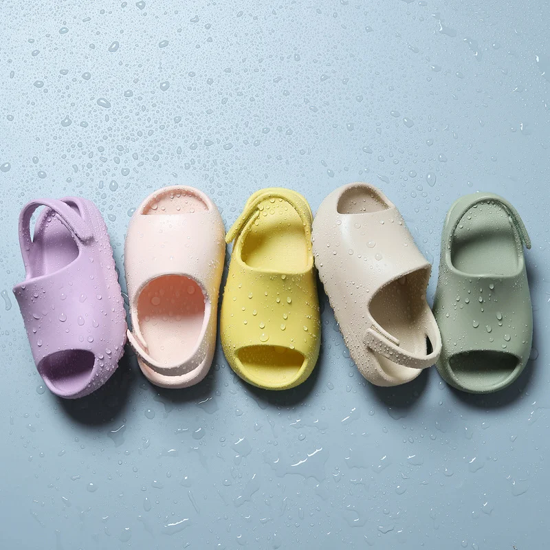 OEN/летние детские сандалии для девочек и мальчиков с логотипом EVA; Домашняя обувь с мягкой подошвой; Пляжные шлепанцы для родителей и детей; Детские шлепанцы