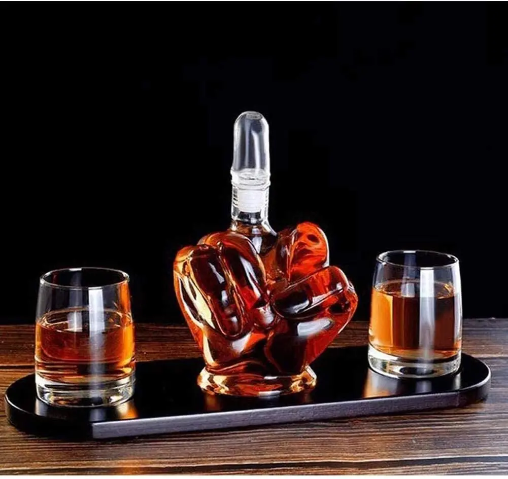 Maverton Set Decanter Per Whisky Personalizzato – Caraffa 1L + 6 Bicchieri 300ml In Vetro – Regalo Di Nozze, Anniversario O Compleanno Con Incisione Unica