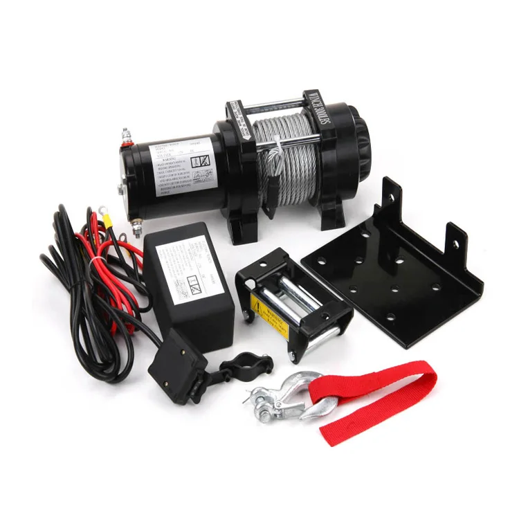 High Quality Black  UTV 9500lb Mini Boat Loader 12v Electric Winch Motor