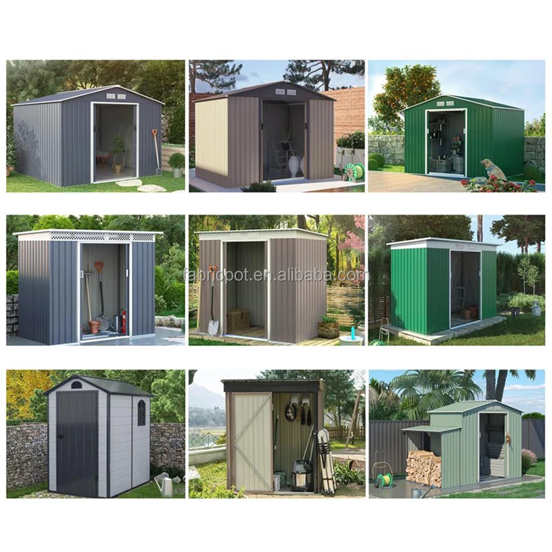 8x10 Heavy Duty Small Storage Sheds Outdoor House Garden Buildings Galvanized Steel Storage Shed