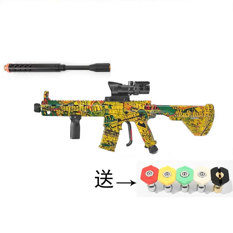 Customized 4000psi M4 Quick Coupling High Cleaning Machine Jet Water Guns Car Wash Painted Simulation Gun With Extension Wand