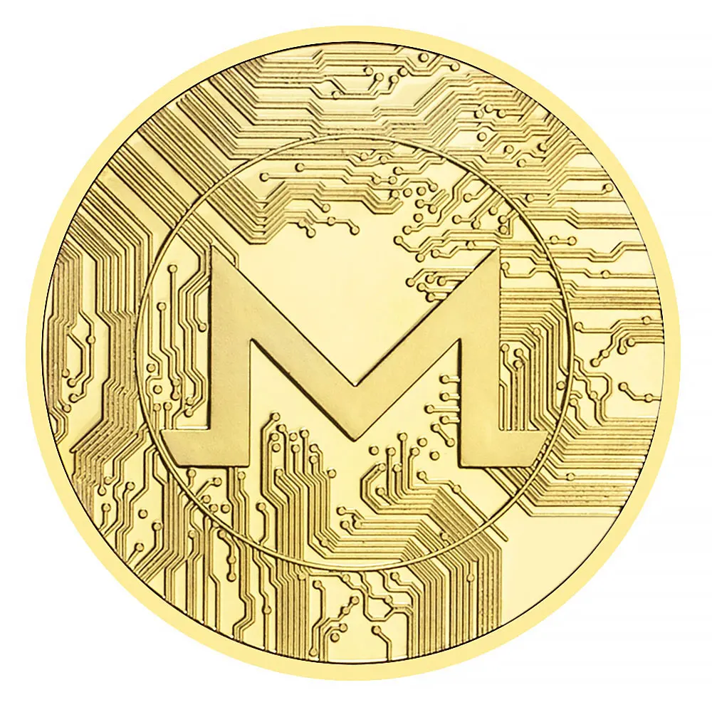 Hot Sale Monero Physical Coin Gold Plated 3D Metal Commemorative Souvenir  Coin for Fans or Collection