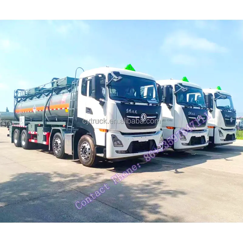 Chemical Liquid Transfer Truck  for Sale 25000L Hypochlorite Sodium Hydroxide and Liquid Ammonia Tanker Truck