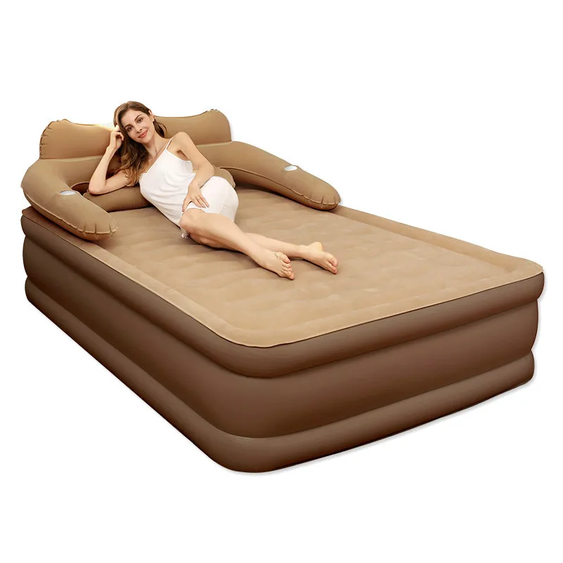 Customize Double High Bed Back Inflatable Mattress With Built in Electric Pump Self Inflatable Air Mattresses