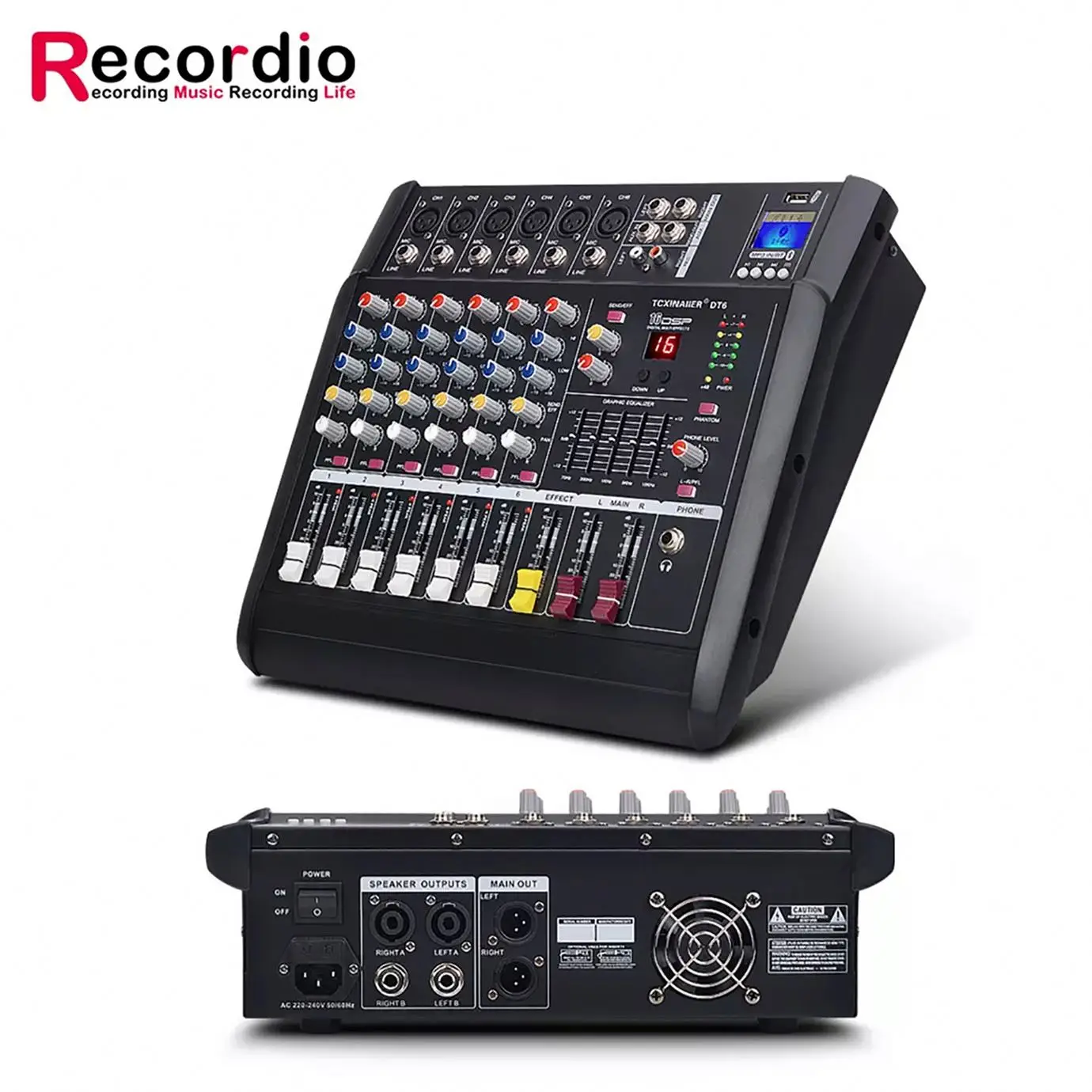 Recordio Dj Headphones Professional Studio Mixer With Low Price - Buy Dj  Headphones Professional Studio Mixer,Professional Audio Mixer With Led  Screen,Mixer Amplifier With Audio Sources Compact Product on 