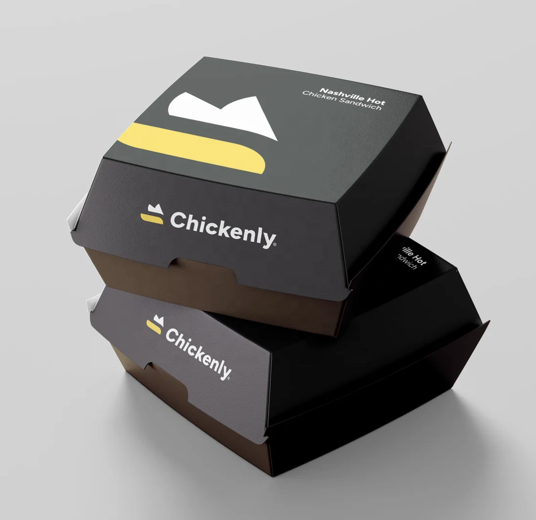 Professional Manufacturer Large Capacity Fast Food Combination Packing Folding Cardboard Chips Burger Boxes