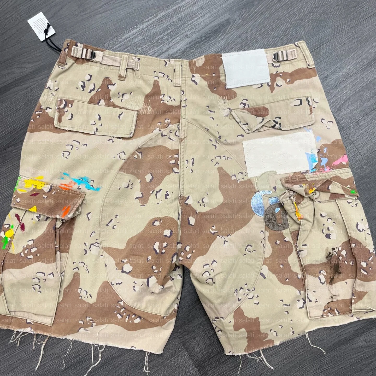 Custom Designer Streetwear Summer Casual Embroidery Patch Printed Utility Baggy Trousers Camouflage Camo Cargo Shorts for Men gallery 2