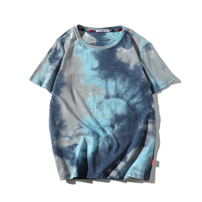 Men's Casual Tie Dye Round Neck Short Sleeve T-Shirt Tee Tops