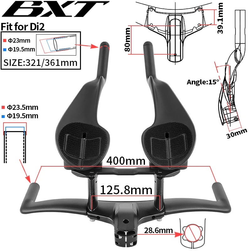 Rallonges De Guidon Carbone Pour Vélo Route TT/triathlon - Repos Mains Aéro - Diamètre 31.8mm - Neuf