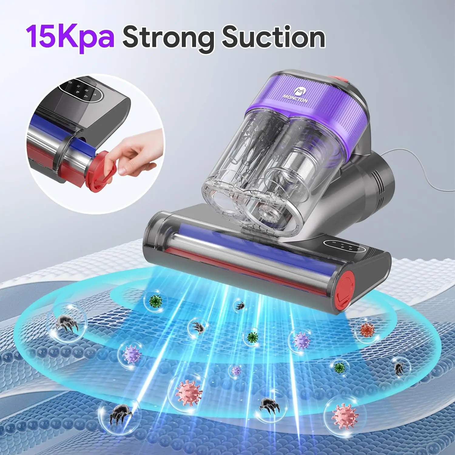 OEM Customization P820 Vacuum Cleaner Dust Mite Controller with UV Lights for Baby Bed Sofa & Mattress Cleaning