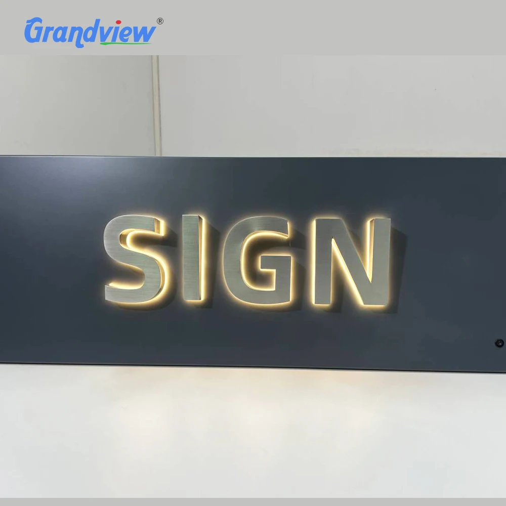 3D Back Lights Building Facade Lighting Metal Alphabet Sign Led Luminous Branding Letter Back Lighted 3d Signage
