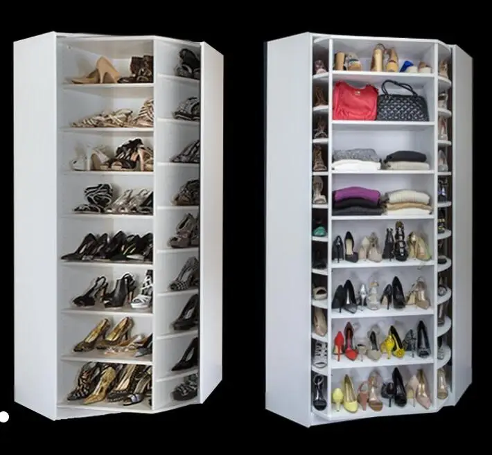 Modern Wardrobe Accessories Wooden Racks Shoe Holder Cabinet Rotating ...