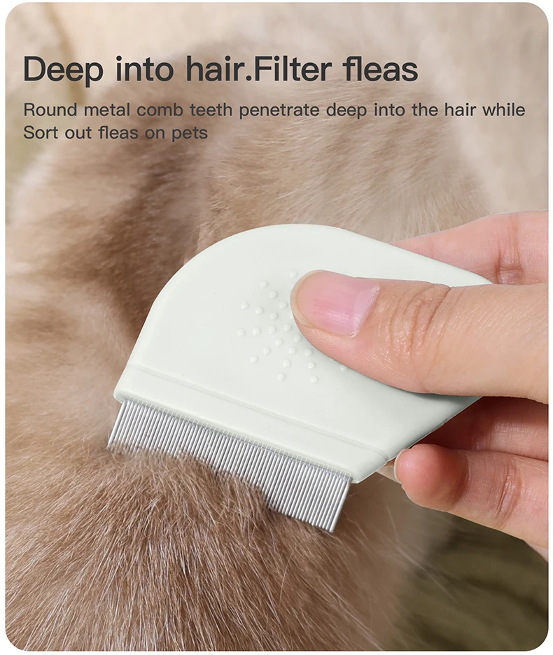 Stainless Steel Needle Pet Dog Cat Fur Grooming Hair Comb Open Knot Flea Comb