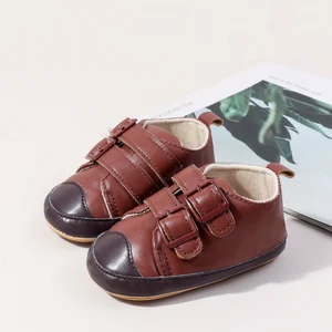 2026 Ing Autumn PU Leather First Walking Baby Boy Shoessolid Toddler Sport Shoes