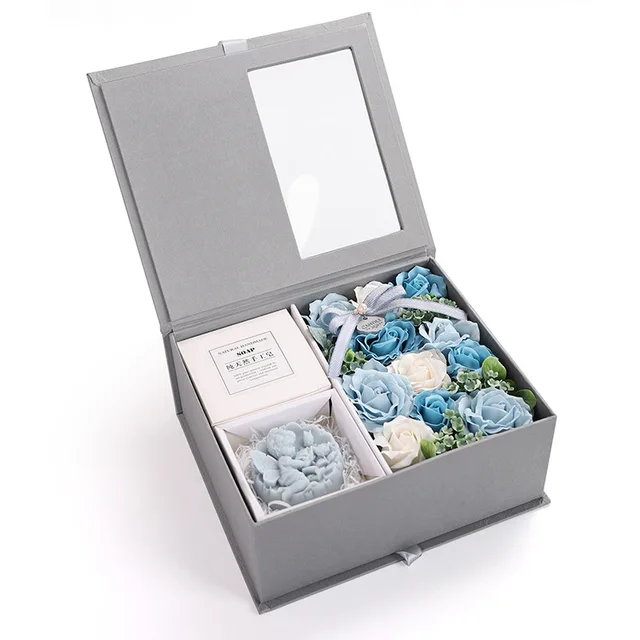 High quality custom gift rose flower packaging box luxury gift box for valentine day flower box packaging