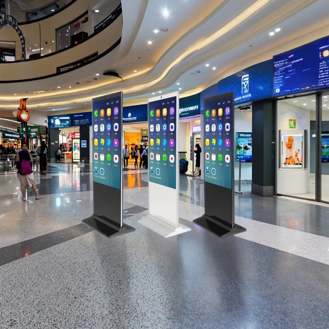 Free Custom Indoor Advertising Display Screen for Shop Digital Totem Touch Screen LCD Floor Standing Digital Signage