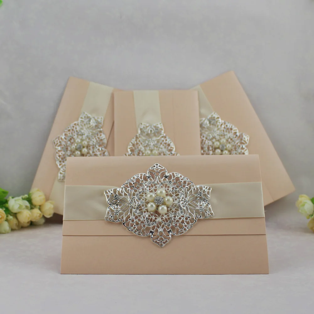 Большая Цветочная Пряжка тройного сложения арабские свадебные пригласительные открытки в твердом переплете