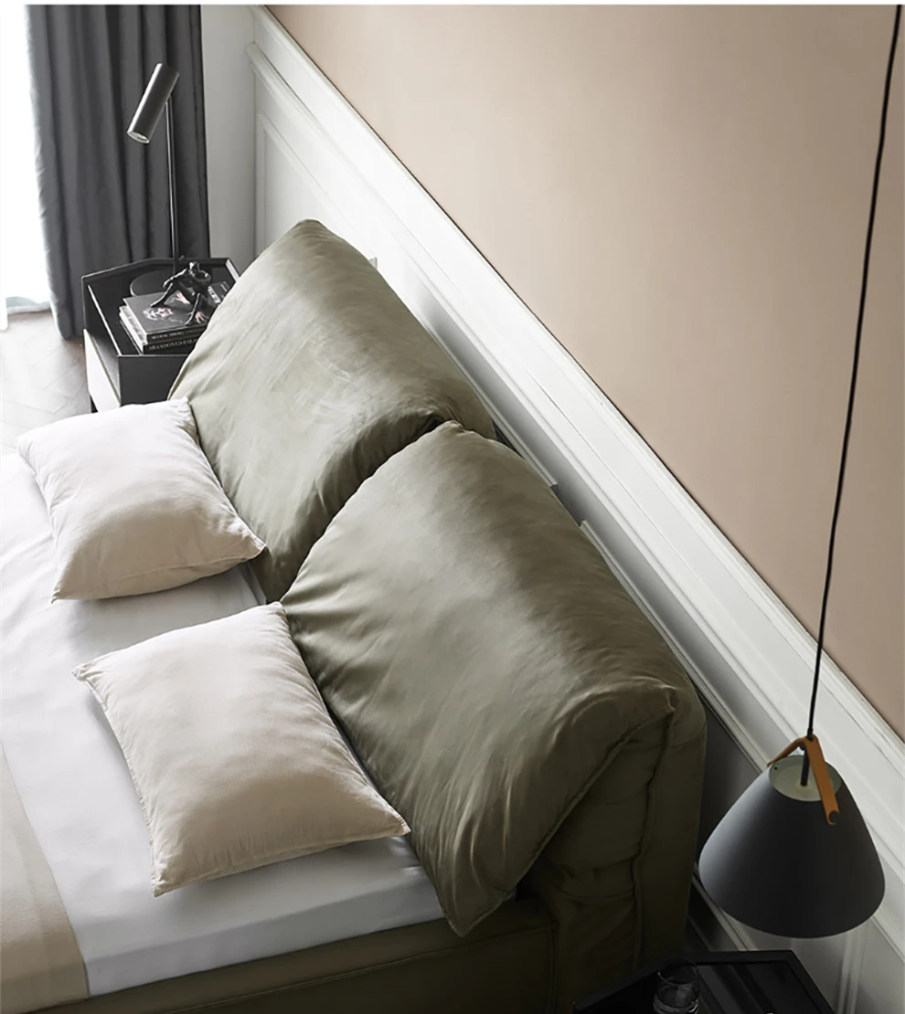 Fast Dispatch Design Super King Size Home Bedroom Furniture Up-Holstered Loyal Leather Modern Bed