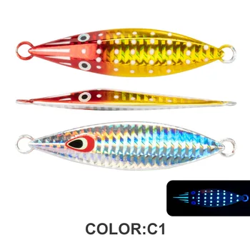 Fishing Metal Jig Slow Jig Lure 60g 80g 100g 150g Pitch UV Glow Alloy Switch Jig Lead Bait Saltwater Fishing Lures – Metal Jig – view 5