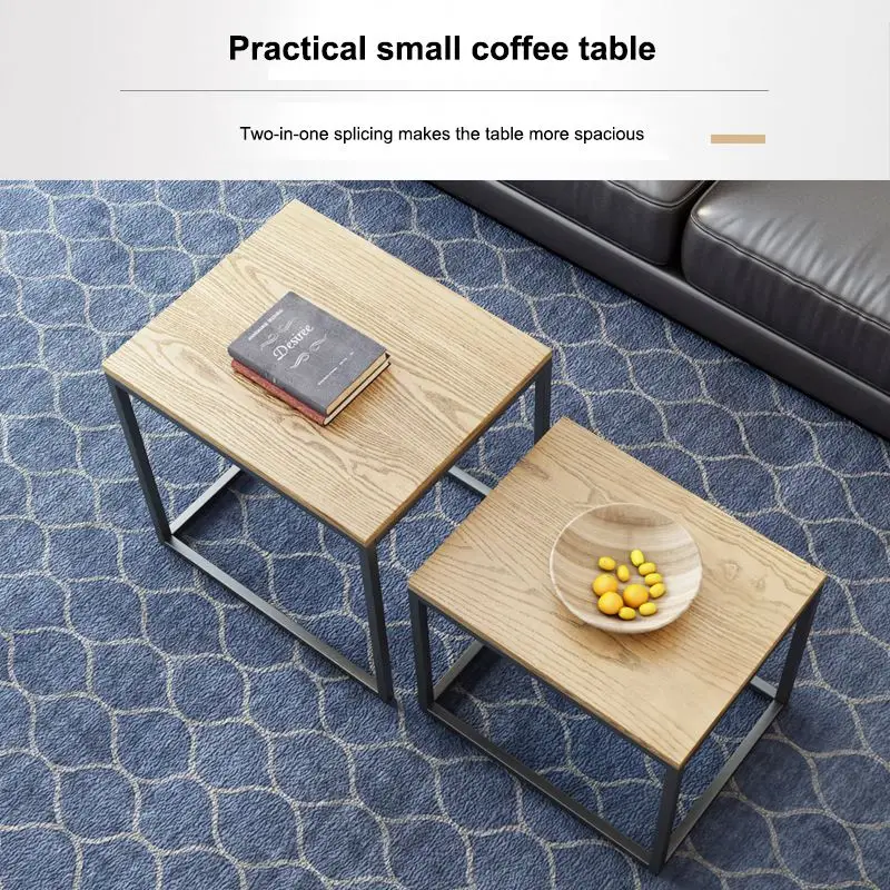 Wooden Square Coffee Table Metal Frame Living Room Furniture Designs