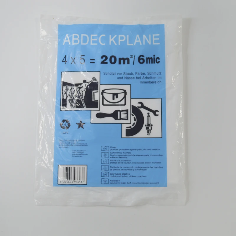 Disposable LDPE Drop Sheet Plastic Dust Sheets HDPE Drop Cloth 9x 12 Ft for Painting Decoration