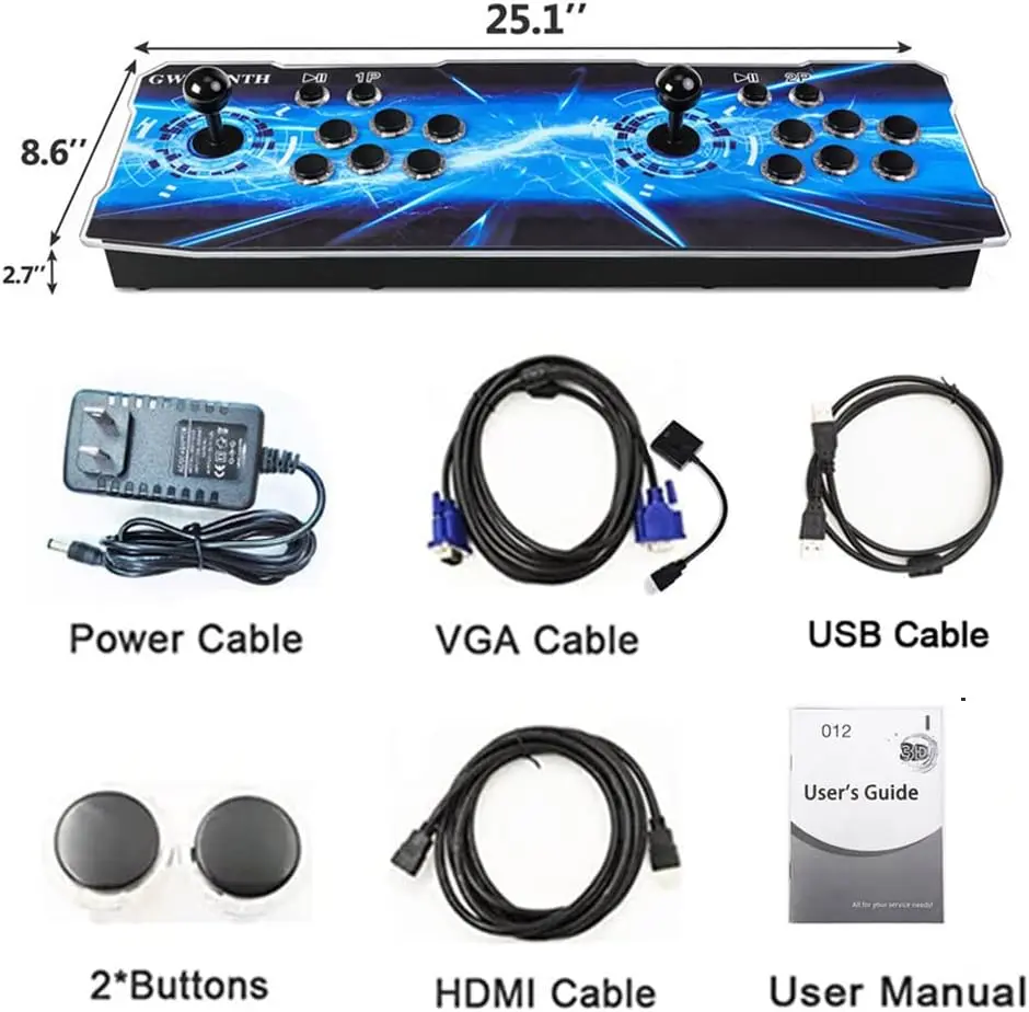 64GB WiFi Arcade Gaming Console with 10000 Games - Pandora's Box