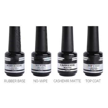 Hot-Selling Hypoallergenic Natural Transparent Hard Matte NO-wipe Top Coat Gel with Organic Rubber Base