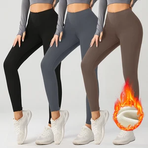Women Fleece Lined Leggings High Waist Black Thick Winter Warm Pants Lady Thermal Leggings