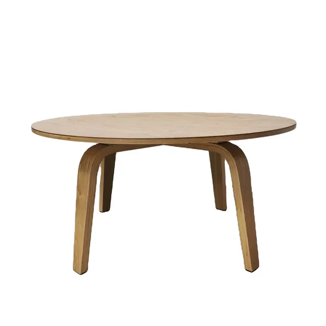Wholesale Nordic Plywood Round Table Classic Design Coffee Table Japanese Floor Curved Bentwood Low Tea Table