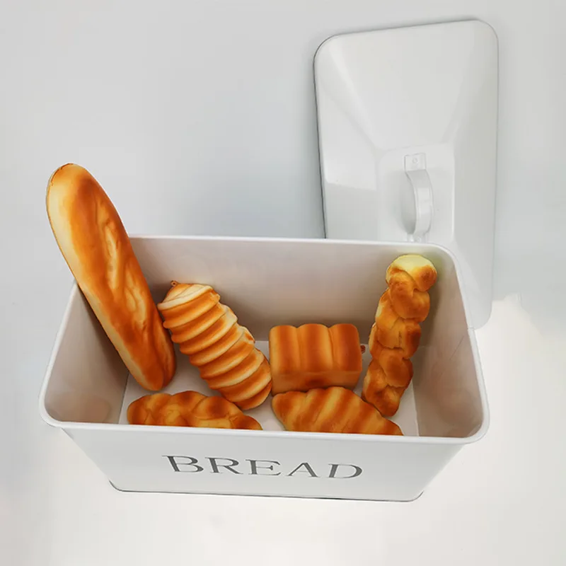 Metal Bread Box with Side Handles,Large Capacity Farmhouse Bread Bin for Kitchen Countertop,Bread Storage Container with Lid