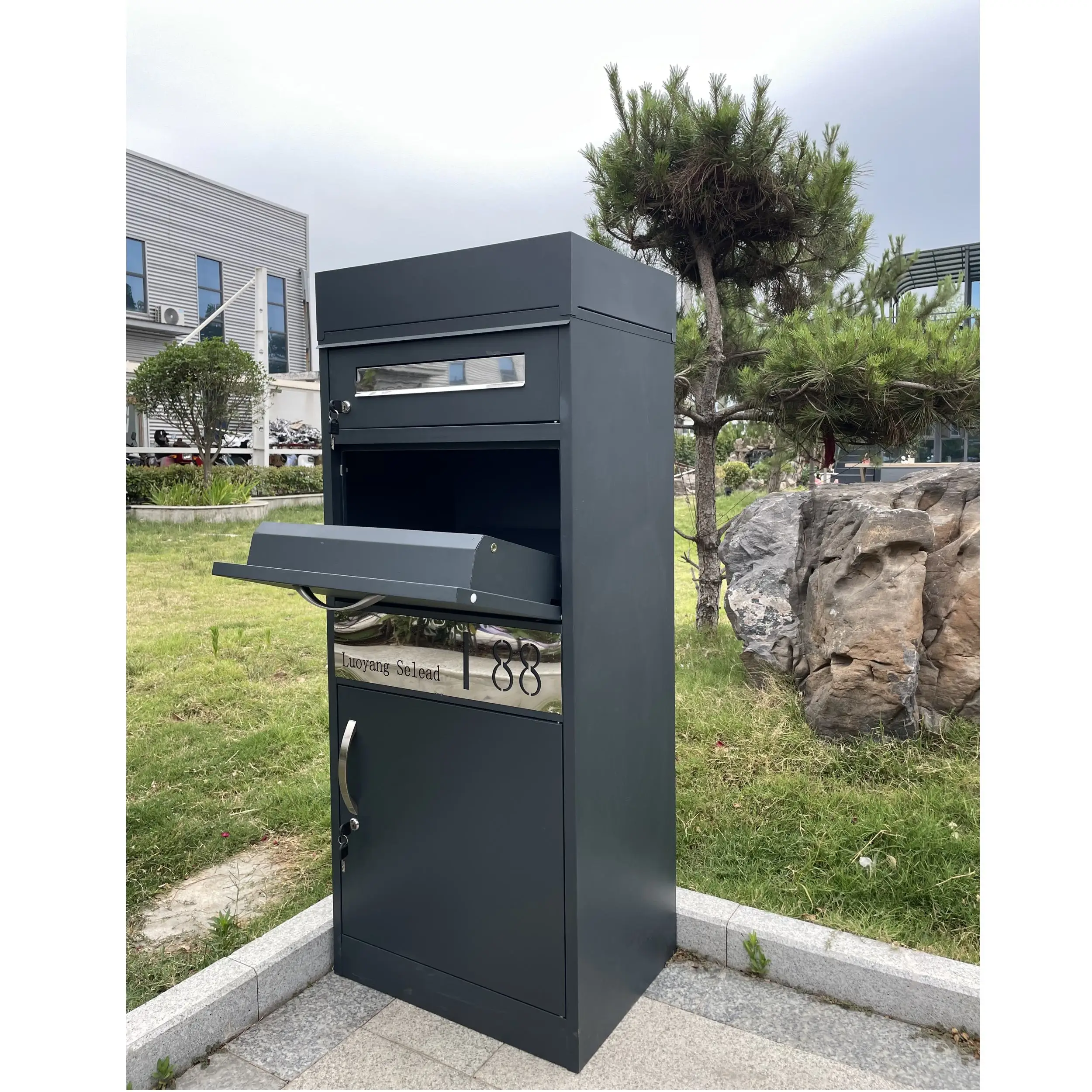 Waterproof Freestanding Outdoor Parcel Drop Box Self-Pickup Home Garden Mailbox Locker Burglarproof Mail Box with Lock