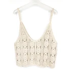Knitted Knitted 2021 Oem Odm Custom Knitted Polyester Women Sexy Cropped Crochet Knitting Sweaters For Ladies