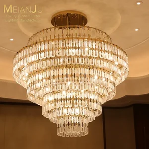 Zhongshan Crafted Modern Luxury Crystal-Clear Glass Premium Chandelier Indoor Hanging Light for Hotel Residential Lobby Lighting