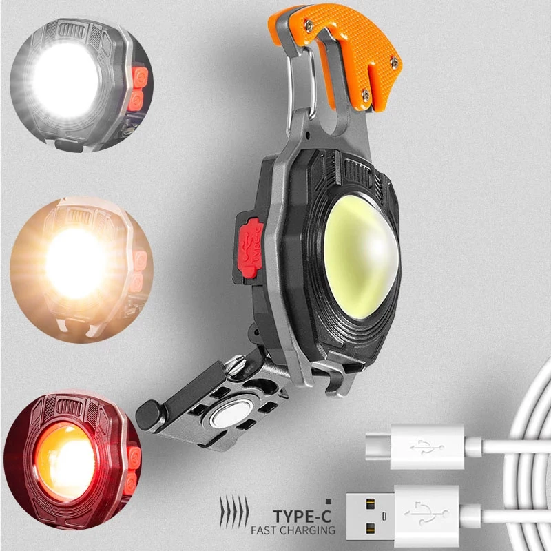Mini Rechargeable Led Flashlight Keychain Lighter With Lantern