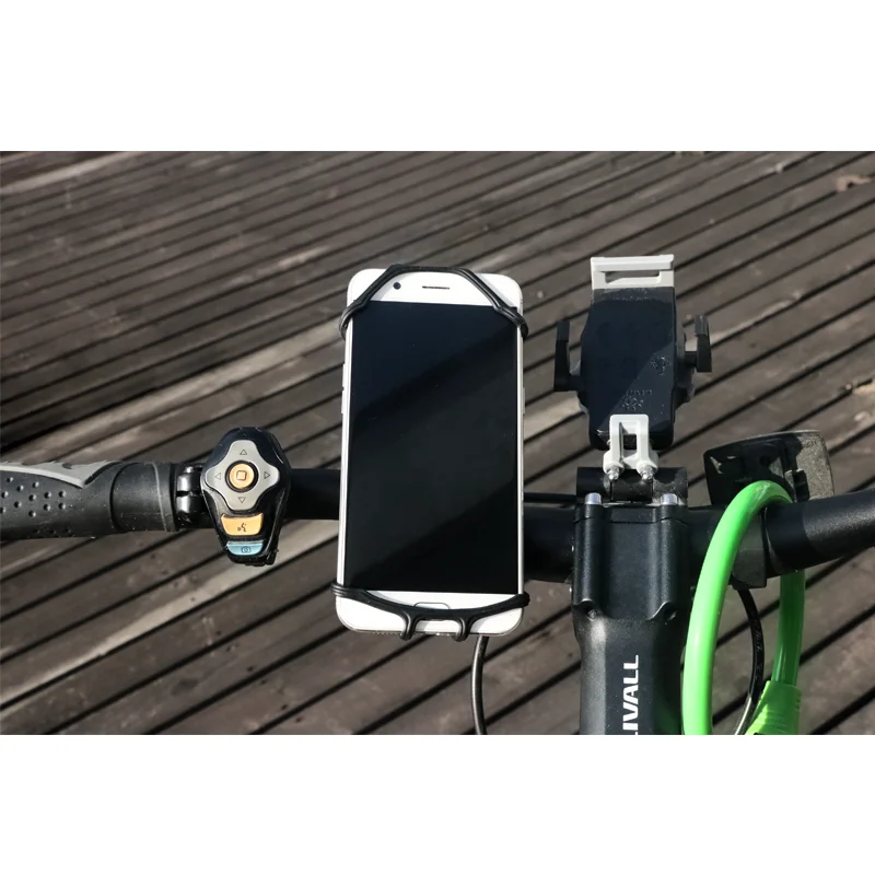 RIDERACE Silicone Bicycle Phone Holder Motorcycle Phones Mobile Handlebar Bracket Cycling Phone Stand GPS Mount for 4-6.5 Inch