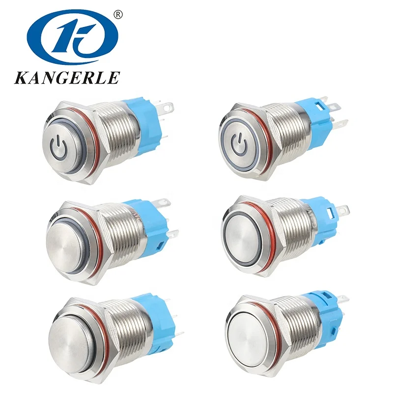 Chinakel 16mm Push Button Micro Switch Metal Push Button Switch with Power LED Smart