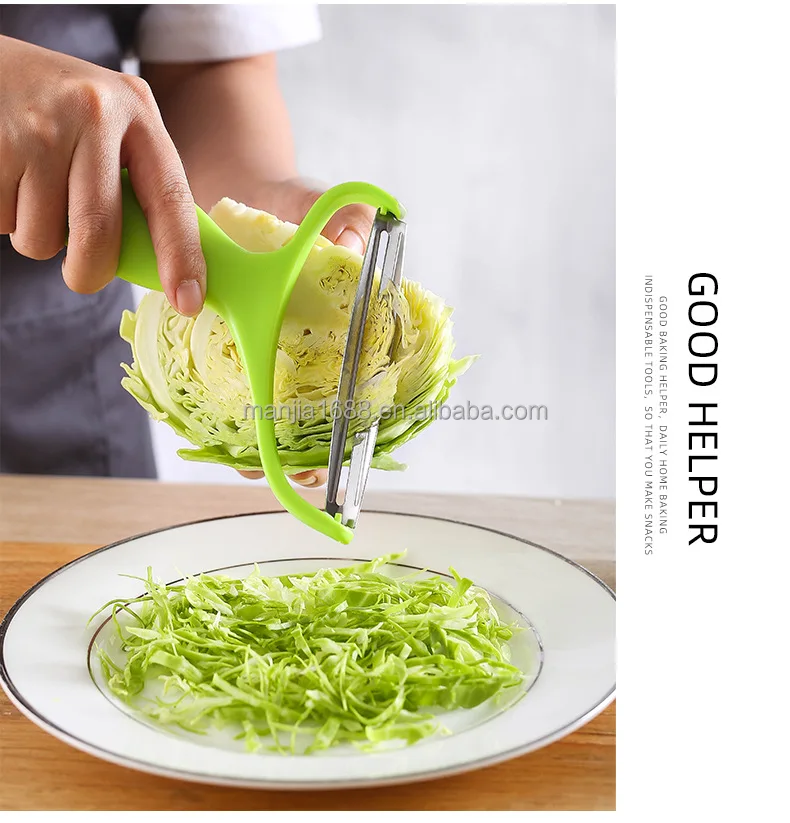 Manjia Wide Mouth Peeler Vegetables Fruit Stainless Steel Knife Cabbage  Graters Salad Potato Slicer Cabbage Shredder