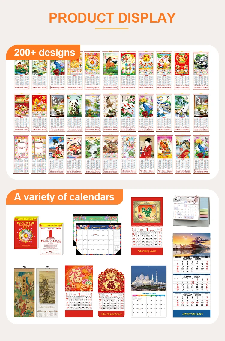 Magefertigter 2026 2027 Chinesischer Bambus-Kalender Wandrolle mit  Werbelogo Neujahrskalender