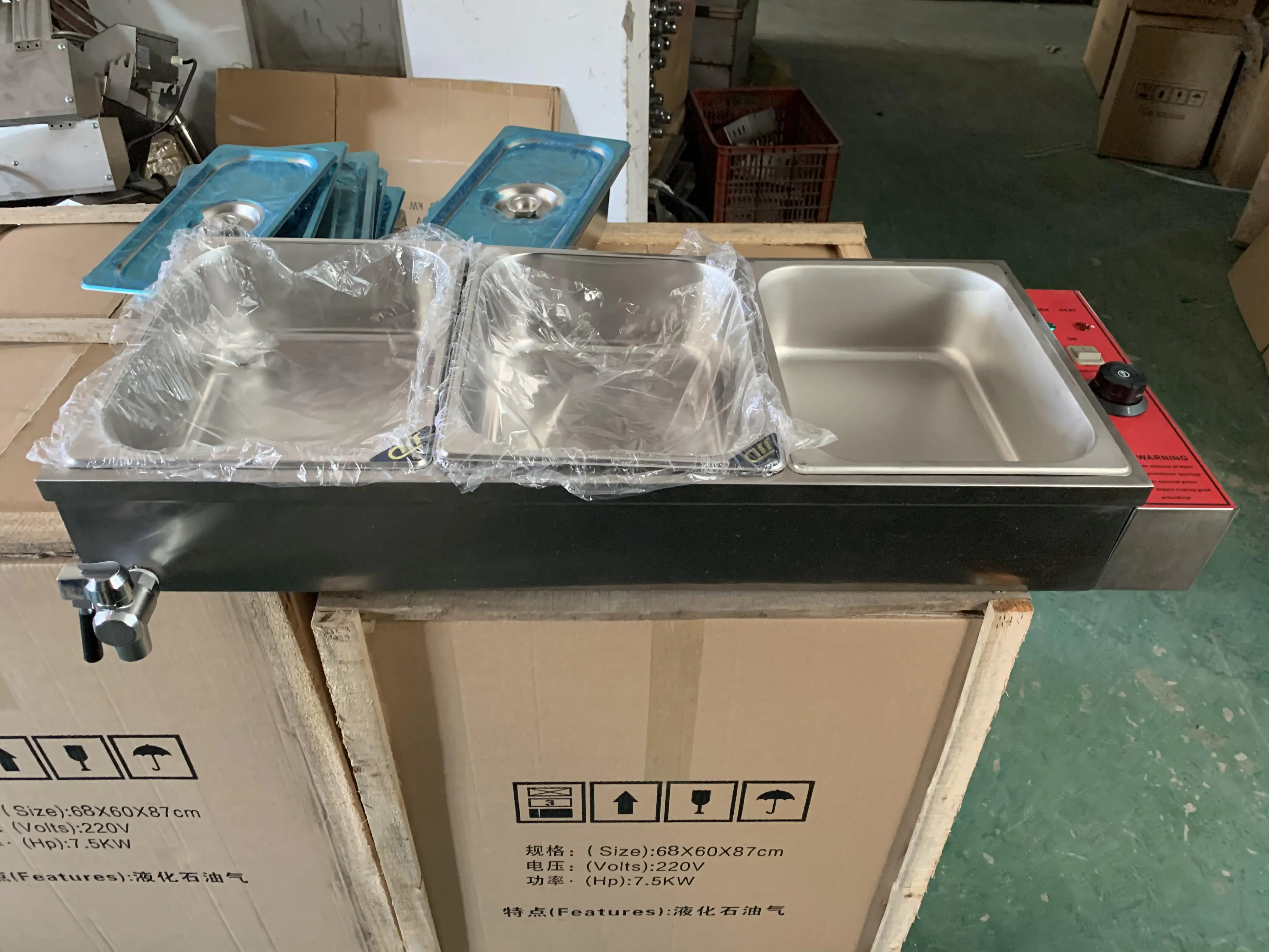 2 Pans Bain Marie Counter Commercial Kitchen Buffet Bain Marie Food Warmer electric Bain Marie Heating Element manufacture