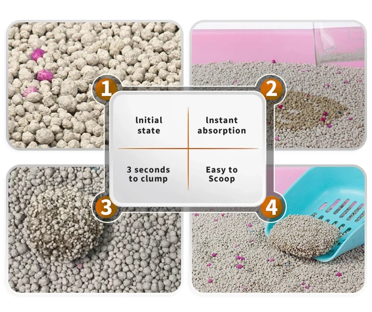 Wholesale Bulk 10kg 20kg Ball Shaped Premium Organic Clay Cat Litter Dust Free Clumping Colorful