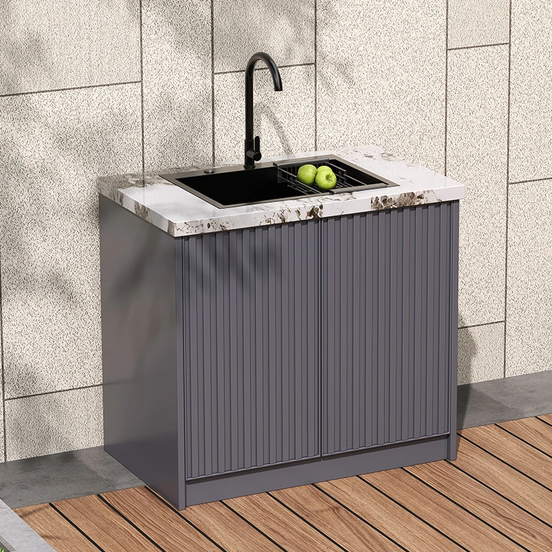 product outdoor courtyard operation desk washbasin basin integrated outdoor rock board aluminum alloy storage cabinet sink combinatio-6