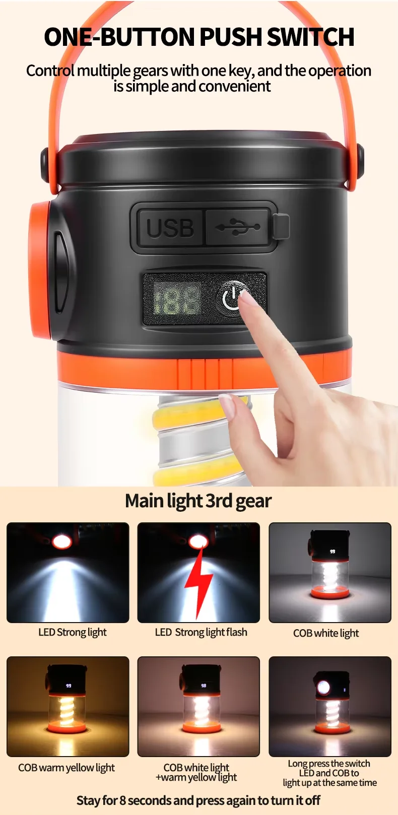 product new solar powered charging camping lamps outdoor multi functional lighting tent lamps and multi source horse lamps-3