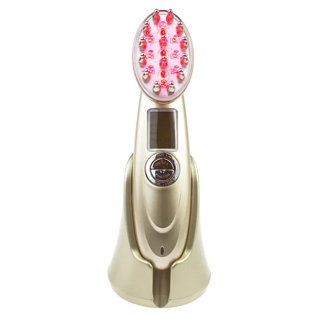 RF ems LED Hair Comb anti hair loss treatment Infrared Red light therapy laser hair growth scalp massager comb
