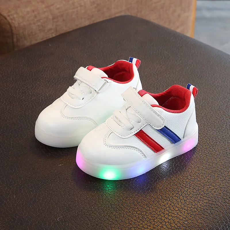 Toddler Children Fashion Led Light Luminous Sport Shoes Boys Girls Outdoor  Comfortable Casual Soft-soled Light Sports Board Shoe
